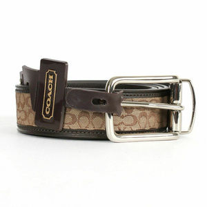 New COACH Mens Signature C Khaki Belt Sz 42